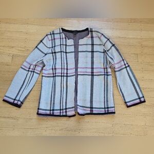 Ann Taylor Factory Plaid Open Front Cardigan Size S EUC